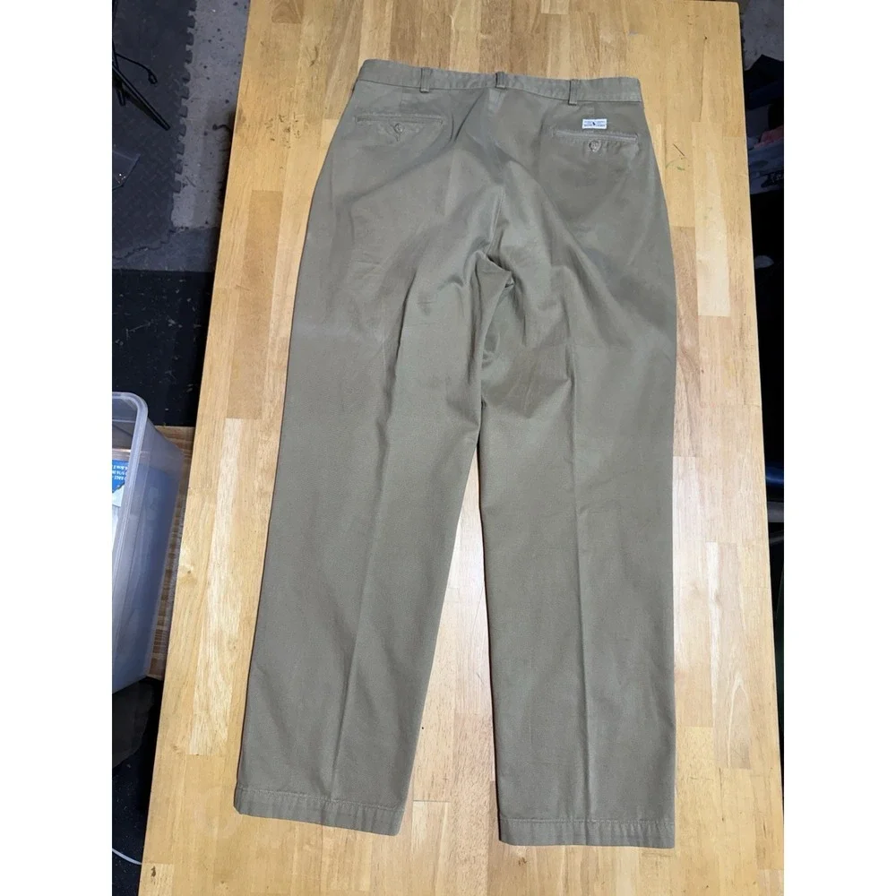 Vintage Polo Ralph Lauren Chino Mens 35x32 Khaki Pleated Pants 100% Cotton